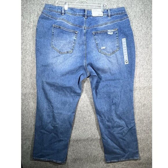 Warehouse One High Rise Vintage Straight 20+ R Distressed Jeans NWT - Picture 2 of 12